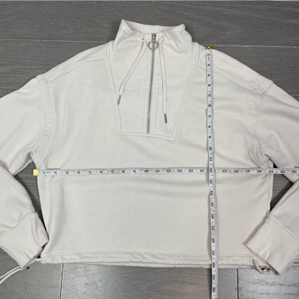 JONATHAN SIMKHAI STANDARD Zella Cropped Half Zip Sweatshirt Top French Terry S - Picture 16 of 16